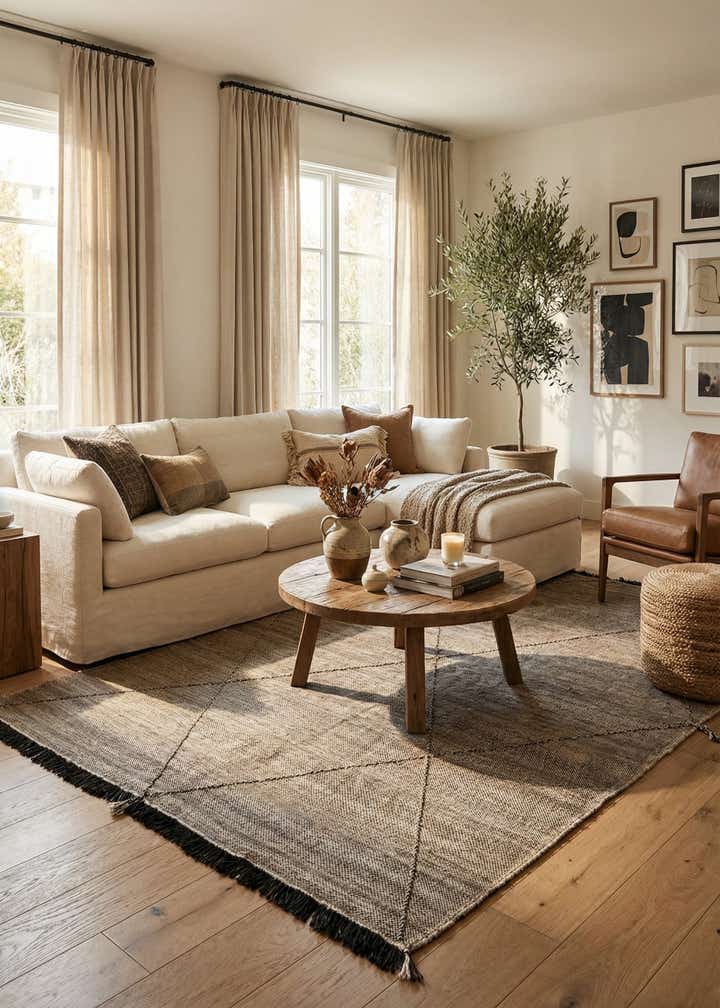 7' x 9' 9 Hand Knotted Moroccan Wool Rug