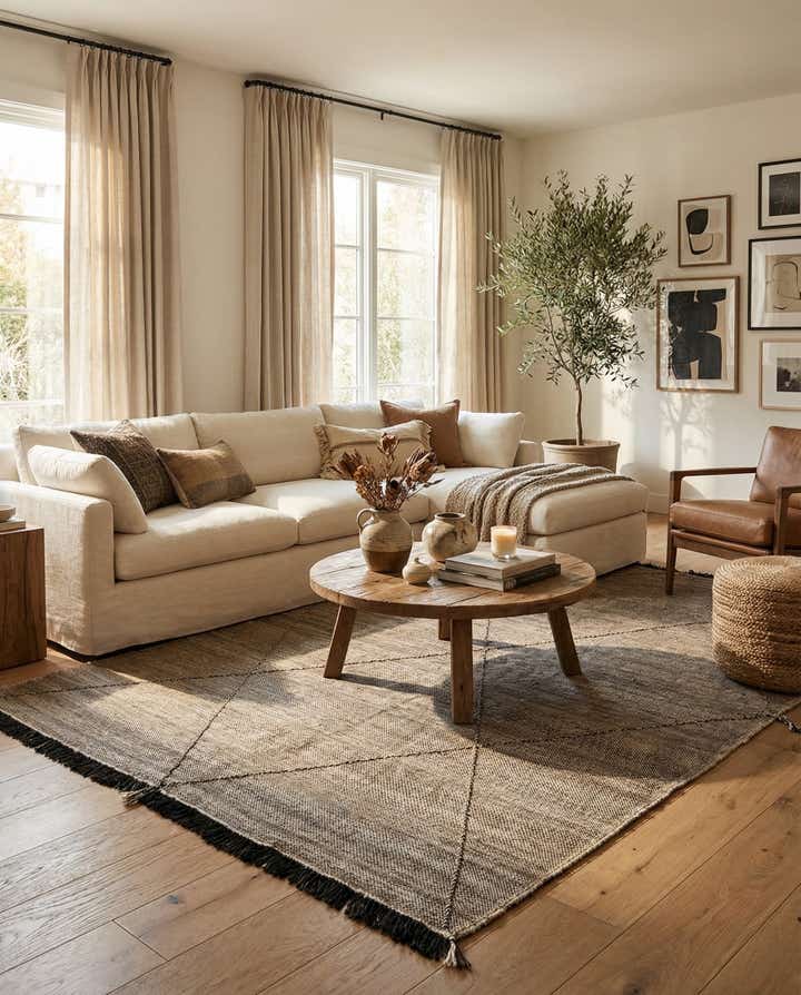 7' x 9' 9 Hand Knotted Moroccan Wool Rug