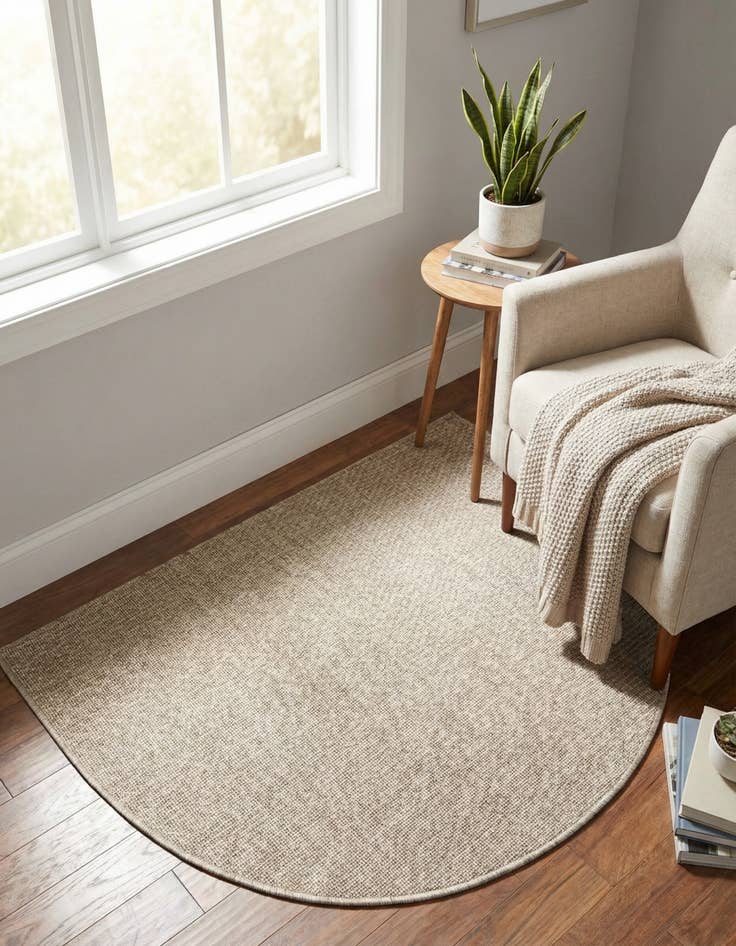 Detail image of  3' x 6'  Washable Solid Indoor / Outdoor Hearth Rug