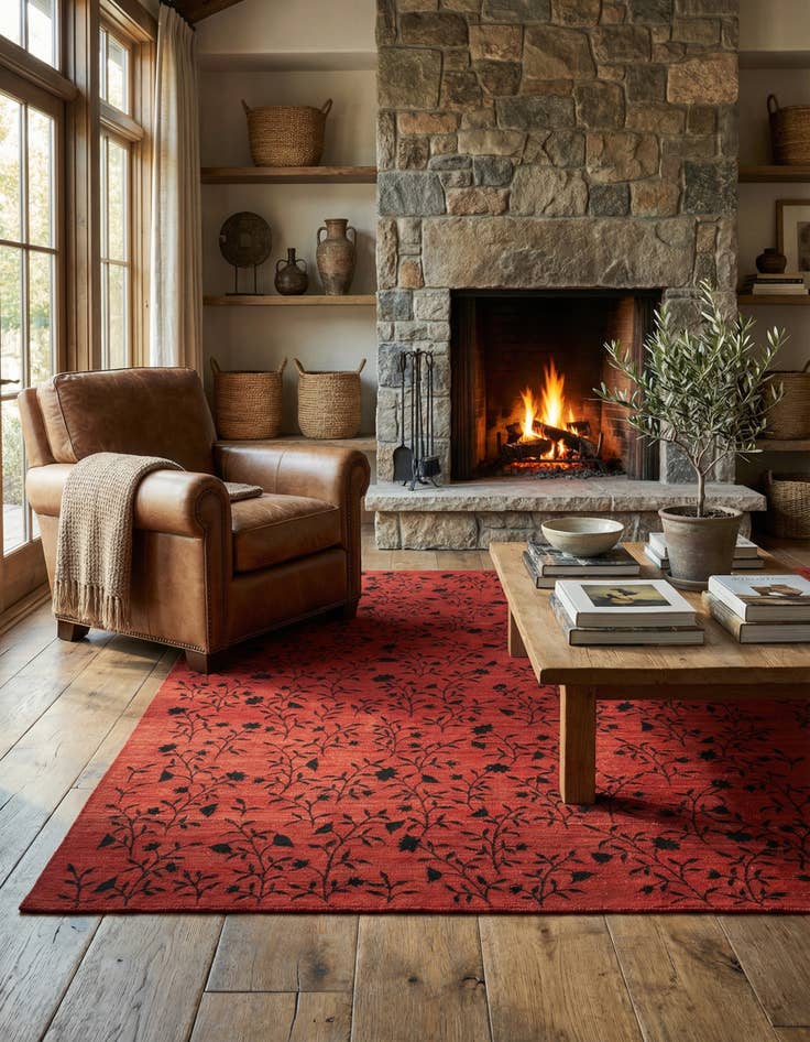 Detail image of 6' 10 x 9' 11  Hand Knotted Baneh Kilim Persian Wool Rug