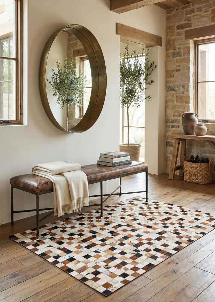 5' x 8' Cowhide Leather Rug