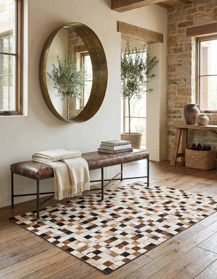 Detail image of  5' x 8' Cowhide Leather Rug