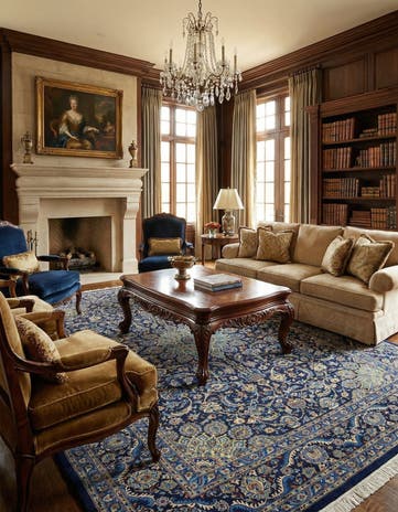 8' 5 x 11' 7 Hand Knotted Kashan Persian Rug