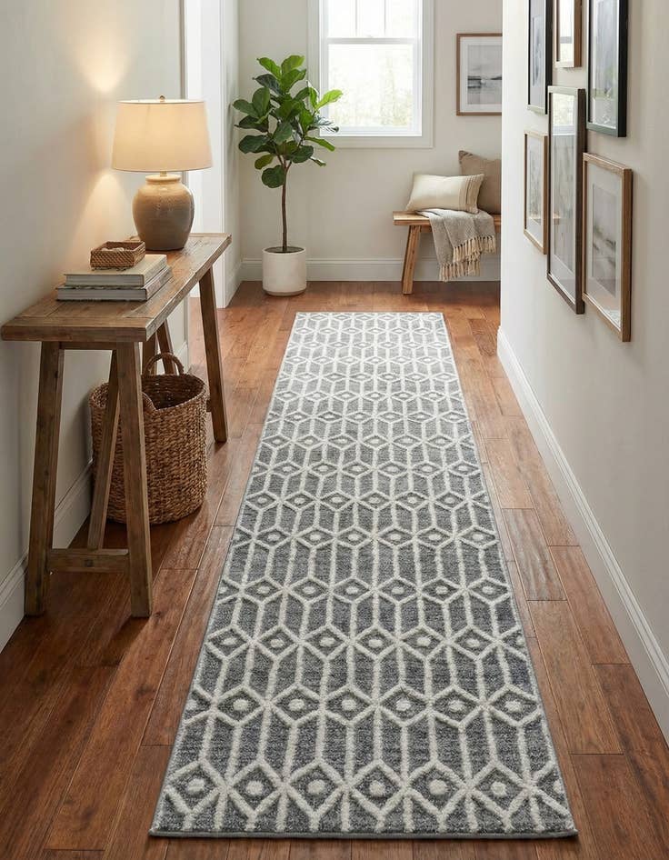Detail image of  2' 7 x 13' Lattice Trellis Runner Rug