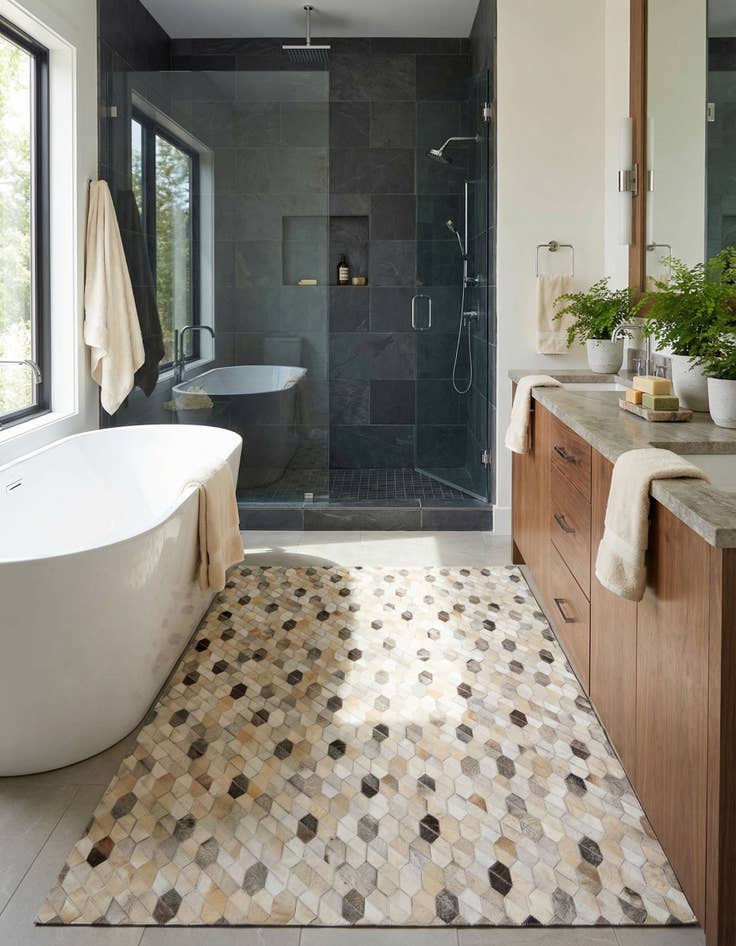 Detail image of  4' 8 x 6' 5 Cowhide Rug