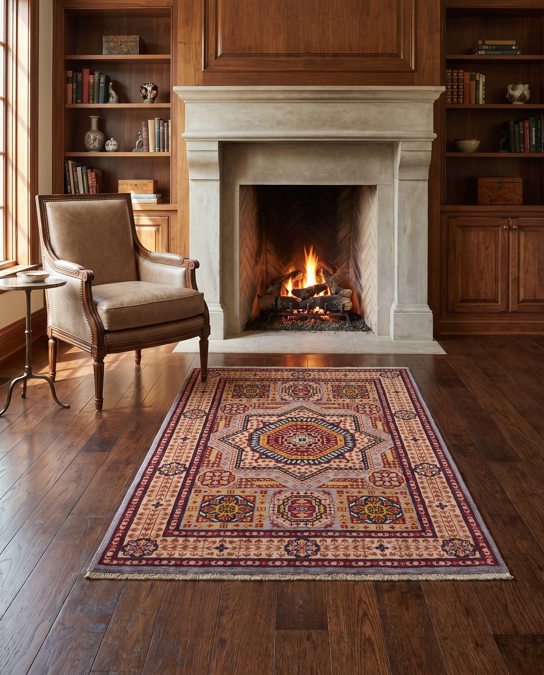 3' 5 x 4' 7 Hand Knotted Mamluk Ziegler Rug