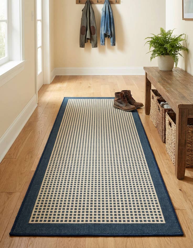 Detail image of 2' x 6'  Washable Border Indoor / Outdoor Runner Rug