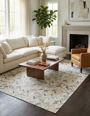 5' x 8' Cowhide Leather Rug