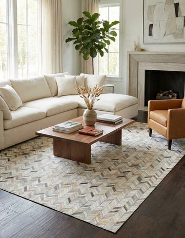 5' x 8' Cowhide Leather Rug