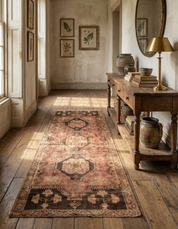4' 1 x 10' Hand Knotted Ultra Vintage Persian Wool Runner Rug