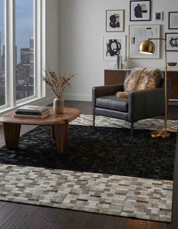 5' x 7' 10 Cowhide Leather Rug