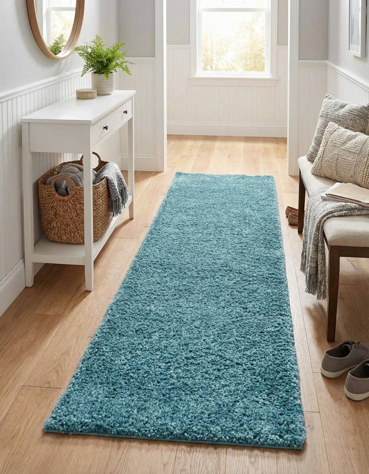 Detail image of  2' 7 x 10' Soft Solid Shag Runner Rug