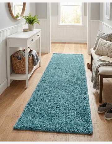 2' 7 x 10' Soft Solid Shag Runner Rug