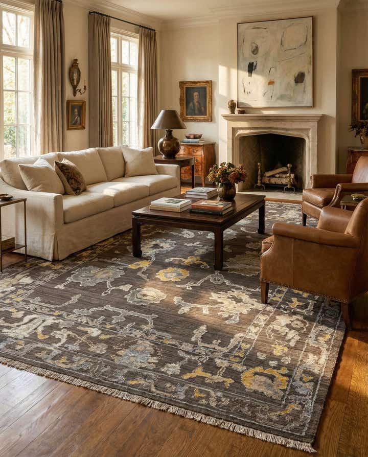 9' x 12' Hand Knotted Oushak Wool Rug
