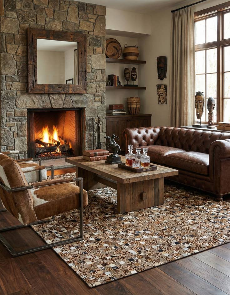 Detail image of  8' x 10' Cowhide Leather Rug