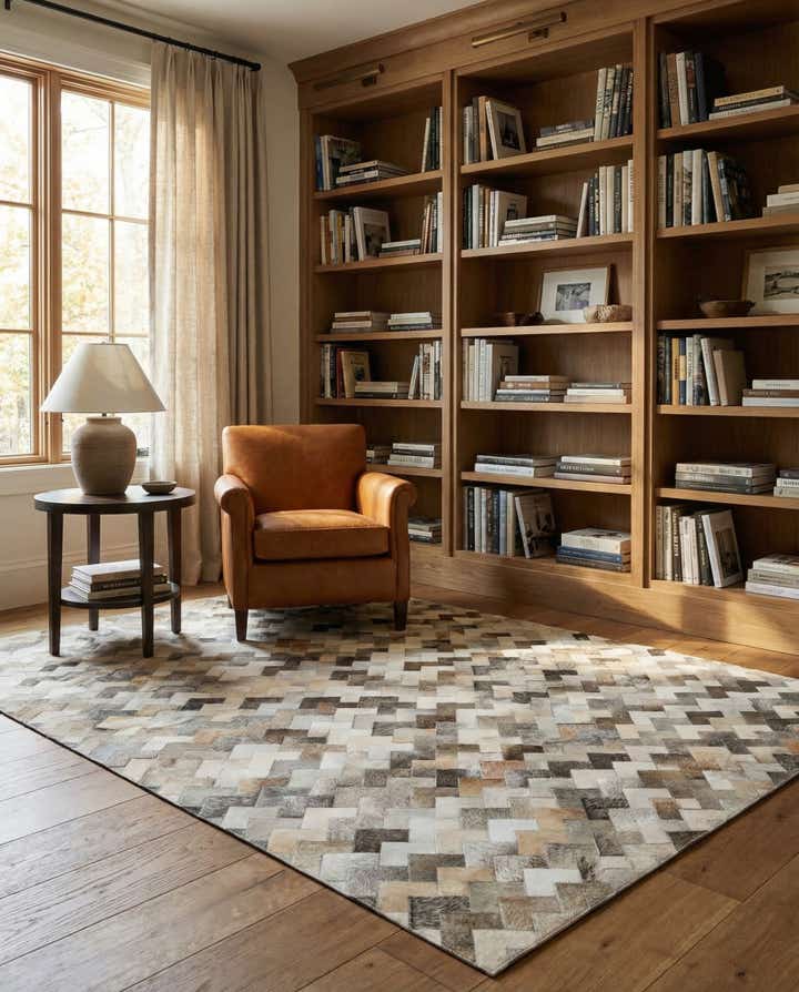 5' 7 x 7' 10 Cowhide - Patchwork Rug