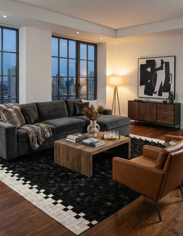5' x 8' Cowhide Stocks Rug