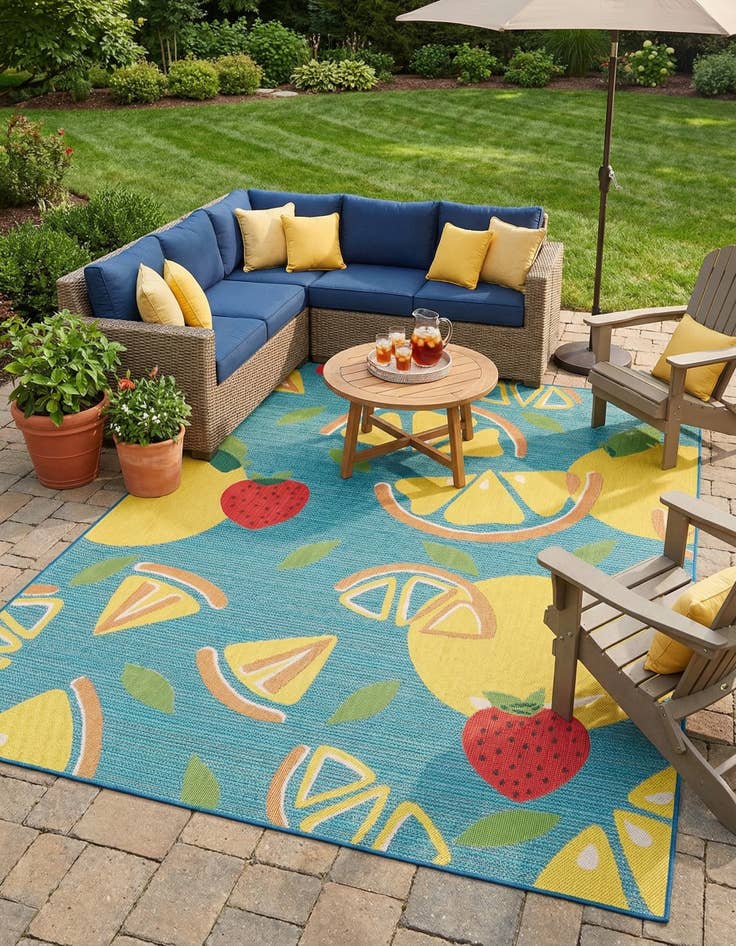 Detail image of 9' x 12' Easy-Clean Baja Indoor / Outdoor Rug