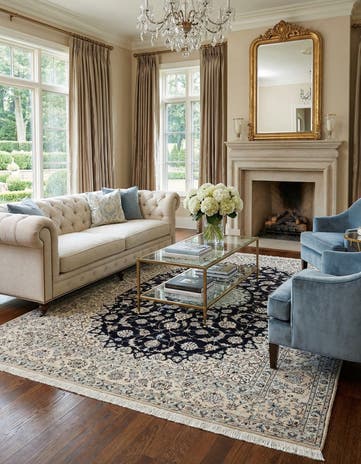 6' 8 x 10' 7 Hand Knotted Nain Rug