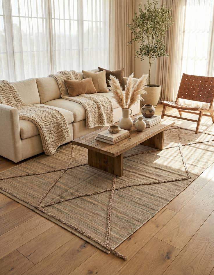 Detail image of 5' x 8'  Hand Woven Kilim Modern Wool Rug