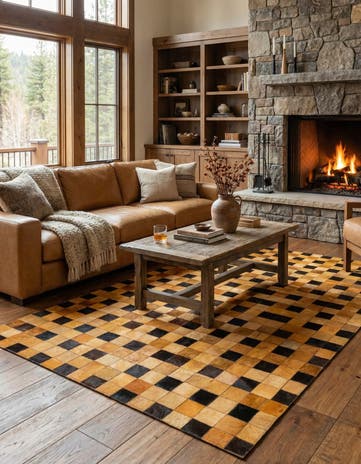 5' 1 x 8' Cowhide Stocks Rug