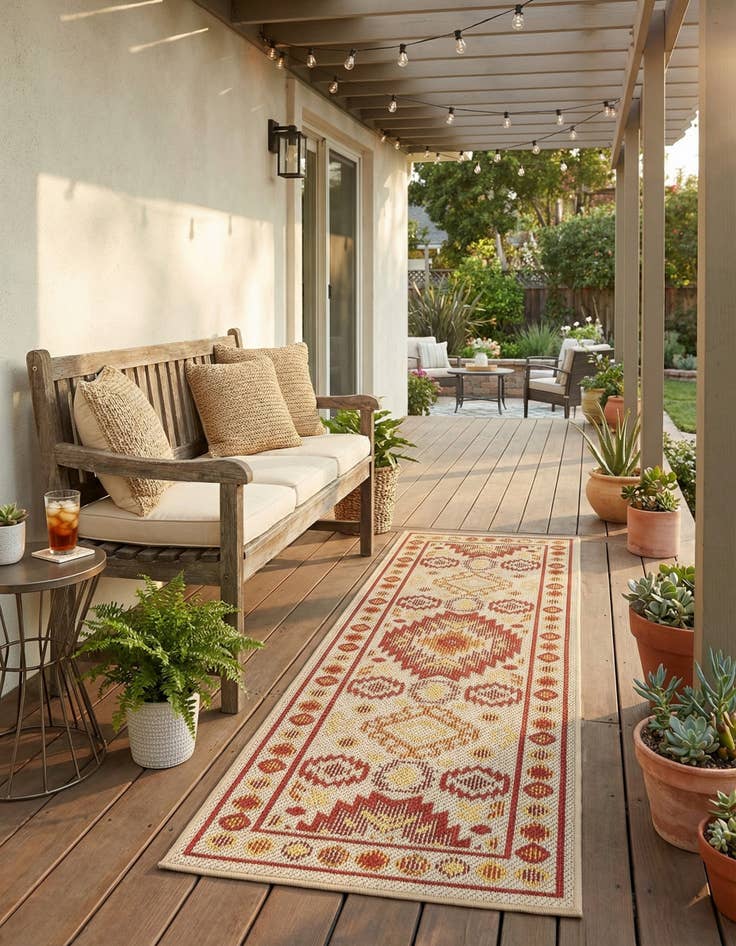 Detail image of 2' x 6'  Washable Baja Indoor / Outdoor Runner Rug