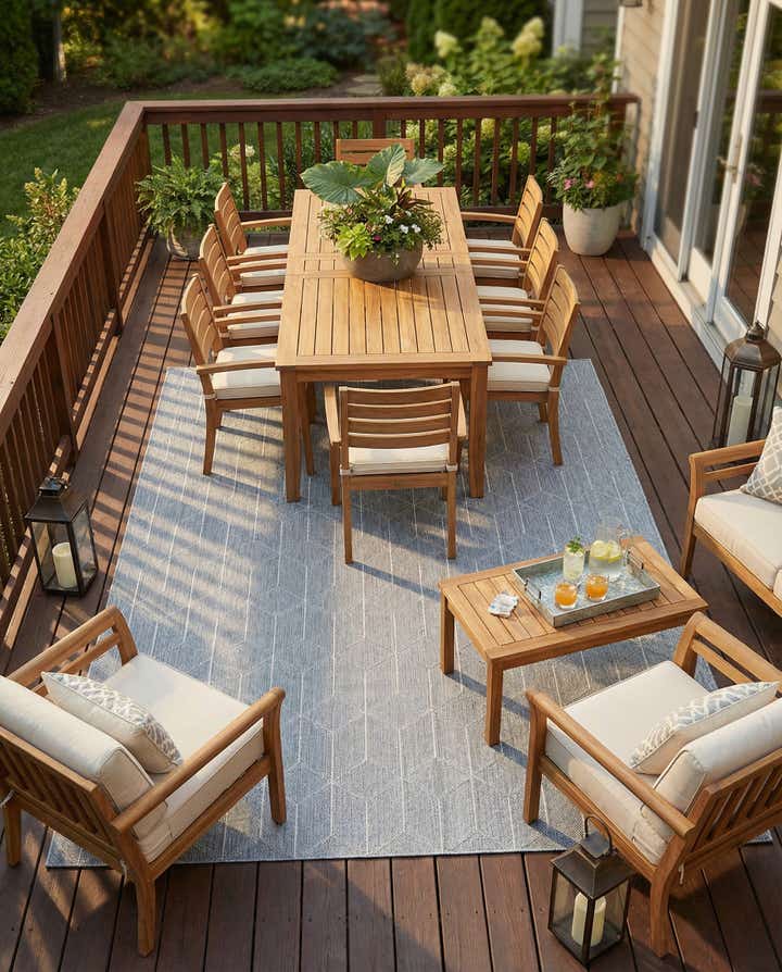 10' x 14' 1 Easy-Clean Lattice Indoor / Outdoor Rug