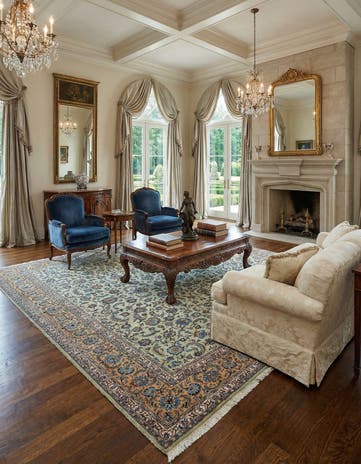 9' 10 x 13' 9 Hand Knotted Kashan Persian Wool Rug