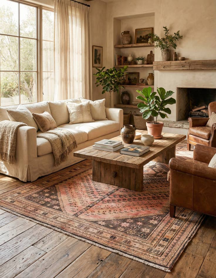 Detail image of  5' 2 x 9' 8  Hand Knotted Ultra Vintage Persian Wool Rug