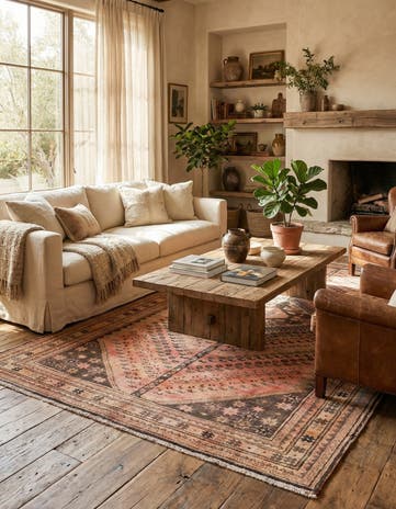 5' 2 x 9' 8 Hand Knotted Ultra Vintage Persian Wool Rug