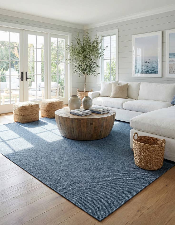 Detail image of 13' x 13'  Washable Solid Indoor / Outdoor Square Rug