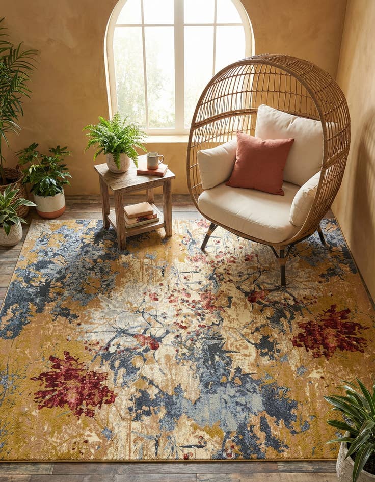 Detail image of 7' 10 x 10'  Washable Modern Indoor / Outdoor Rug