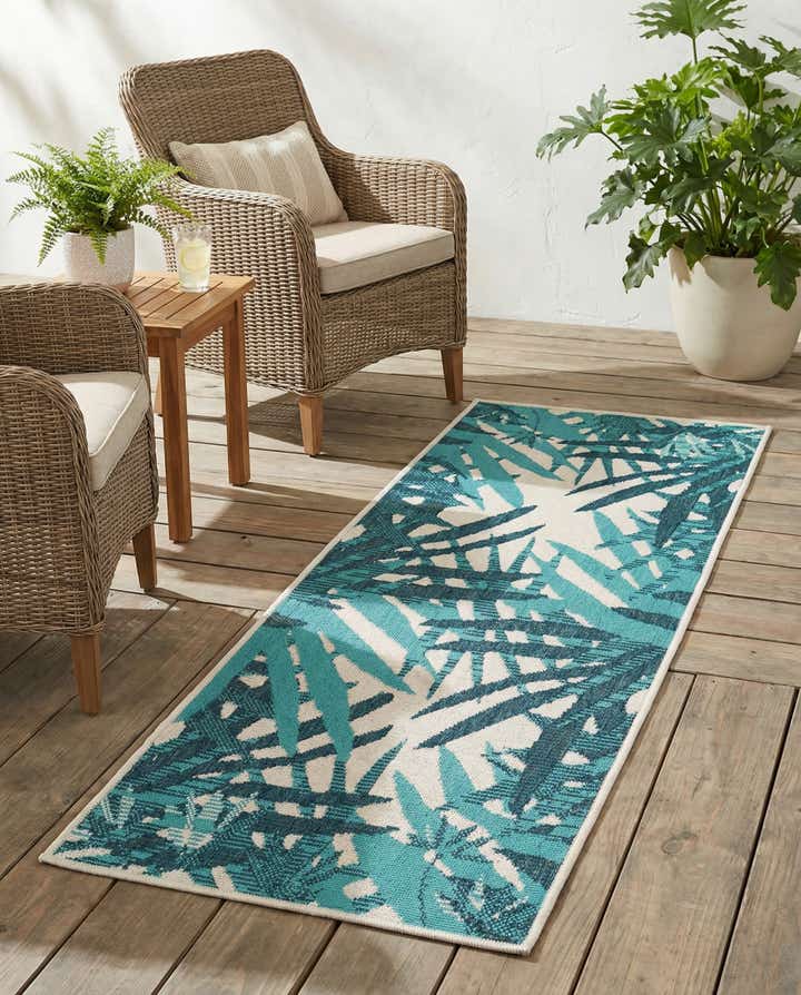 2' x 5' Easy-Clean Botanical Indoor / Outdoor Runner Rug