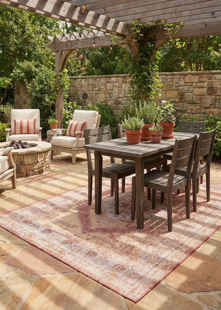 7' x 10' Easy-Clean Traditional Indoor / Outdoor Rug
