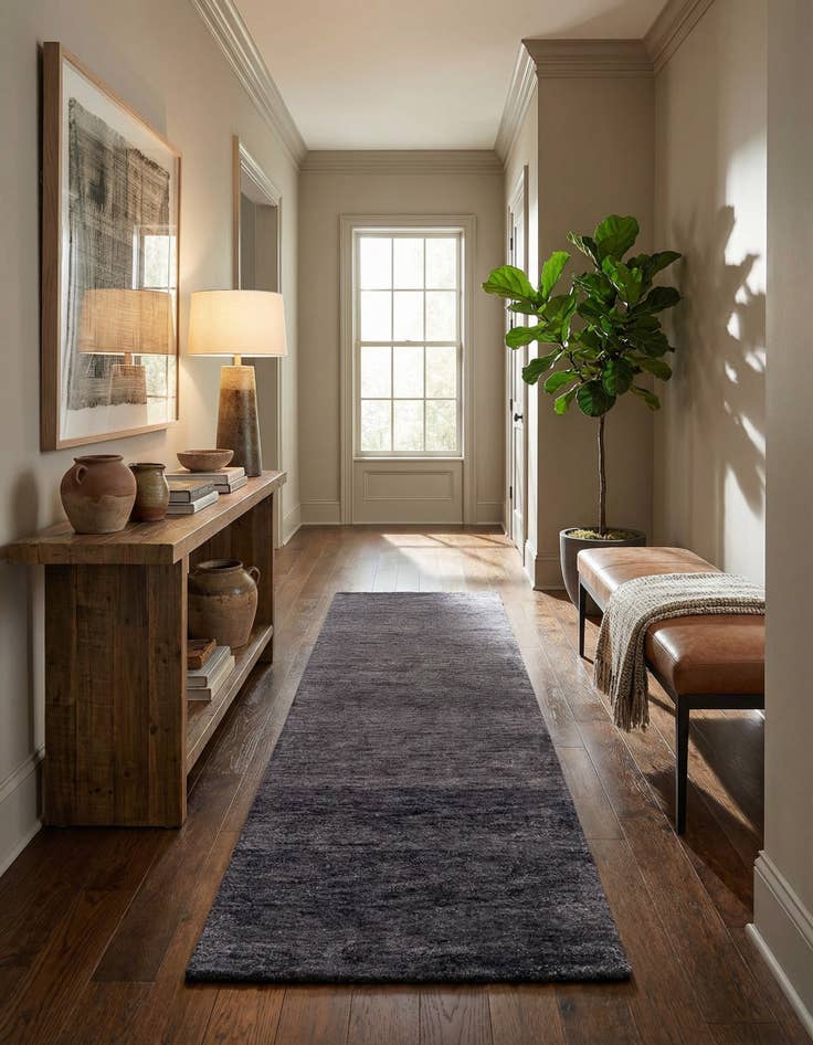 Detail image of 2' 5 x 8'  Hand Knotted Gabbeh Wool Runner Rug