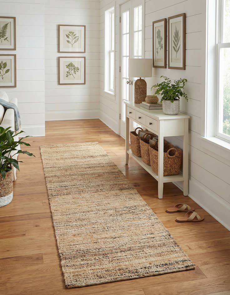 Detail image of 2' 7 x 12'  Hand Woven Palm Beach Jute Runner Rug