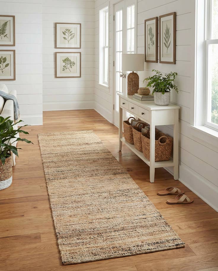 Detail image of 2' 7 x 12' Hand Woven Palm Beach Jute Runner Rug