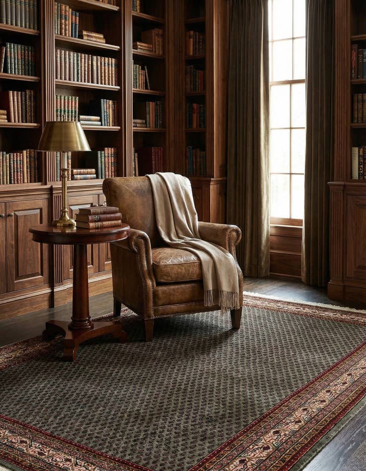 Detail image of 4' 7 x 6' 8 Hand Knotted Mir Oriental Wool Rug