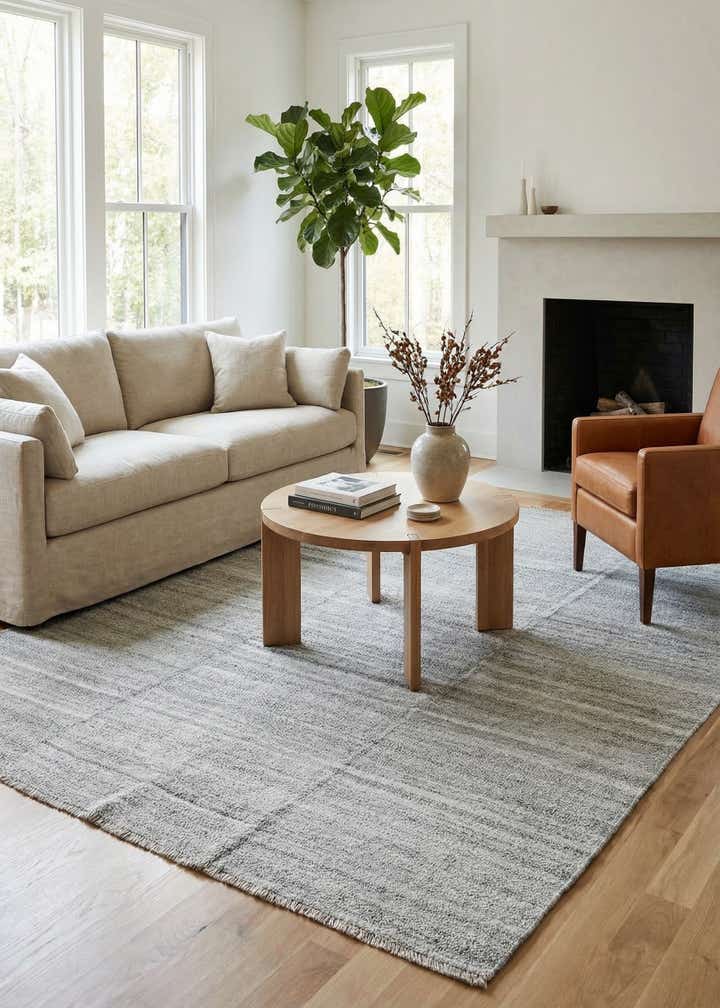8' x 9' 10 Hand Woven Kilim Modern Wool Rug