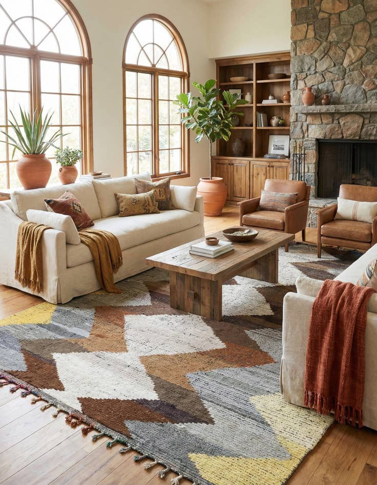 Detail image of 9' 3 x 11' 5  Hand Knotted Moroccan Wool Rug