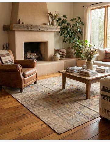5' x 6' 8 Hand Woven Kilim Patchwork Wool Rug