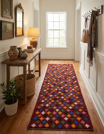 2' 10 x 10' Hand Knotted Balouch Wool Runner Rug