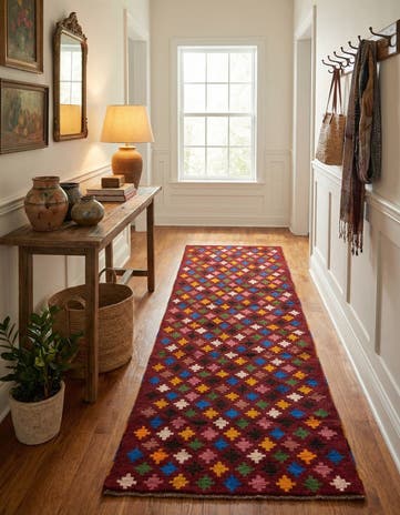 2' 10 x 10' Hand Knotted Balouch Wool Runner Rug