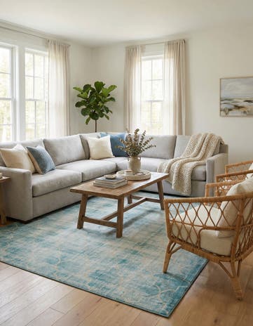 Jill Zarin Teal Uptown Lincoln Center Rug