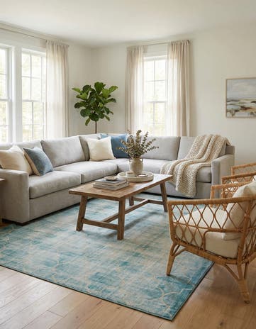 Jill Zarin Teal Uptown Lincoln Center Rug