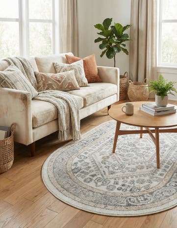 Ivory Aurelia Oval Rug