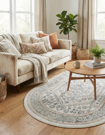 Ivory Aurelia Oval Rug