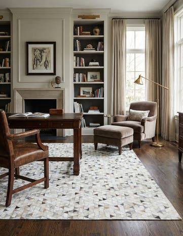 5' 1 x 7' 10 Cowhide Leather Rug