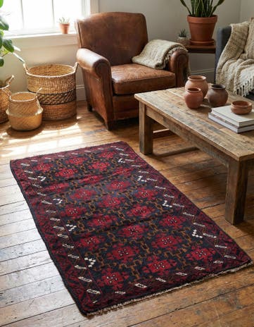 2' 9 x 4' 7 Hand Knotted Balouch Persian Wool Rug