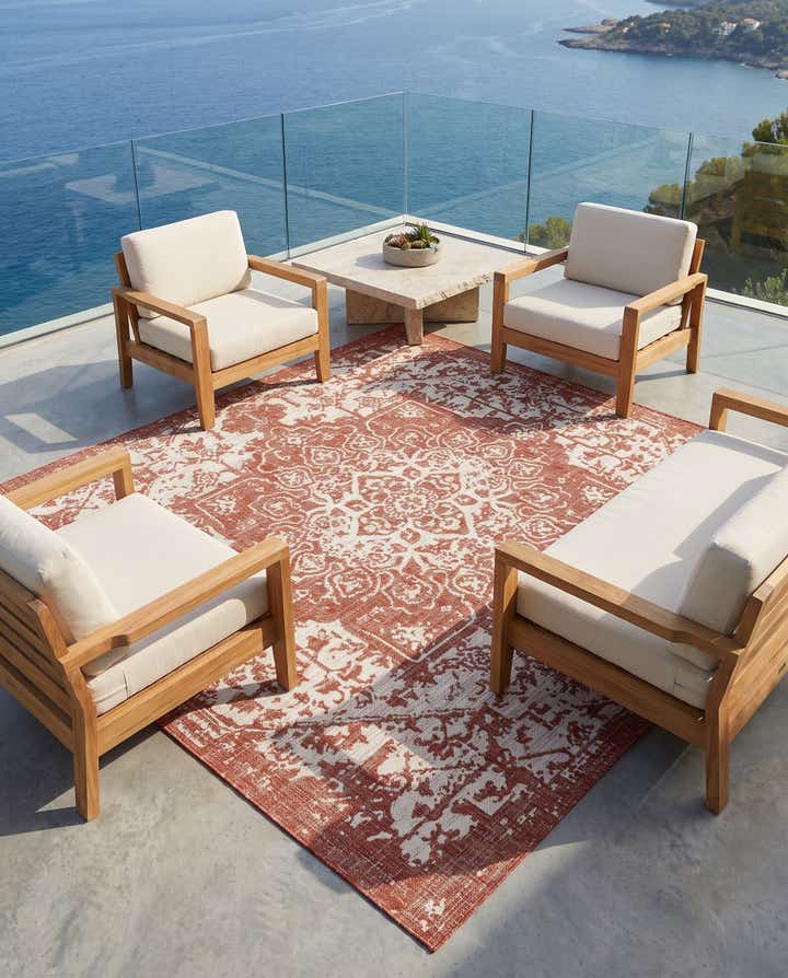 7' 10 x 7' 10 Easy-Clean Jill Zarin Dubai Indoor / Outdoor Square Rug